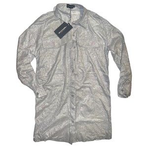 PrettyLittle Thing Glitter Dress Shirt